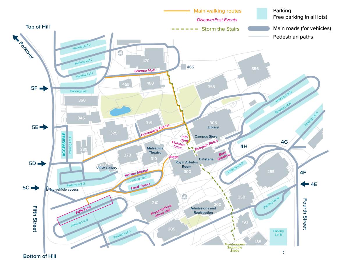 Map showing location of DiscoverFest activities