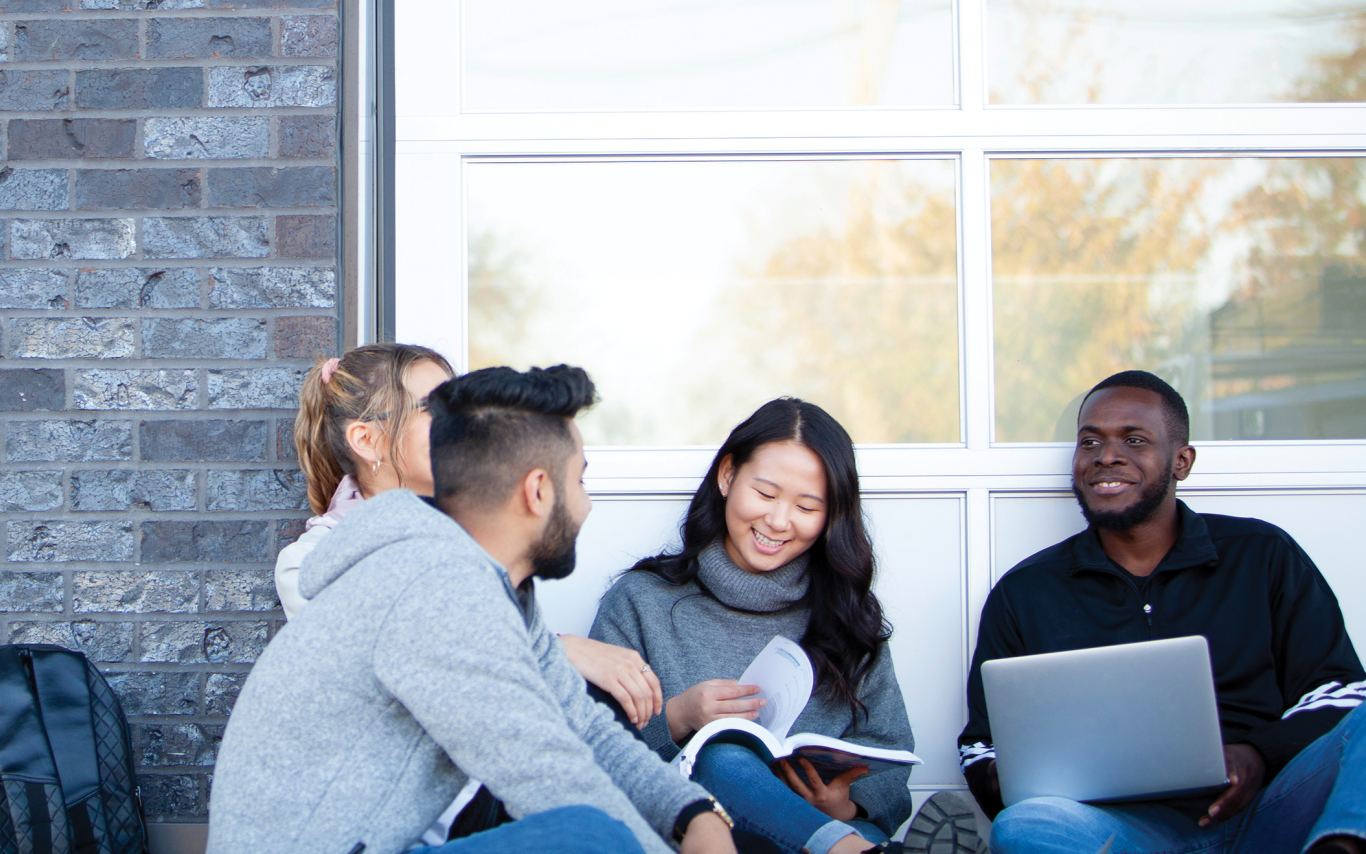 Students studying together. 